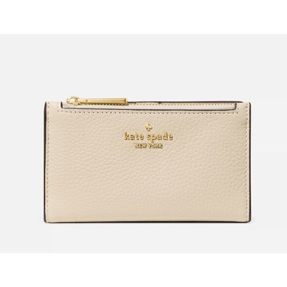 New Kate Spade Juliette Small Bifold Wallet Pebble Leather Light Sand - Picture 2 of 3